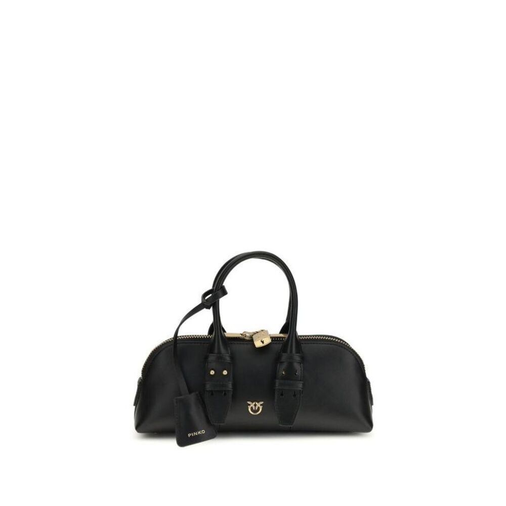 PINKO Calf Leather Bos Taurus Shoulder Bag Women Black Handbags